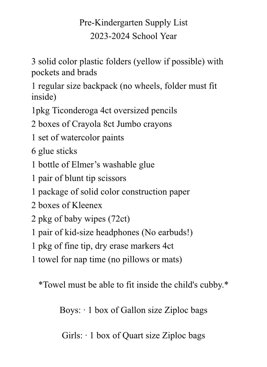 Yantis PreK TheSupplyKit