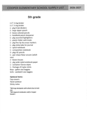 Cooper Fifth Grade