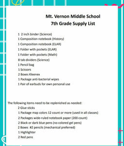 Mt. Vernon Seventh Grade