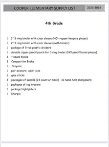 Cooper Fourth Grade